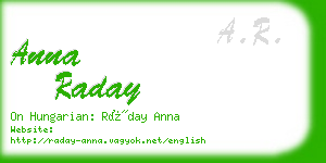 anna raday business card